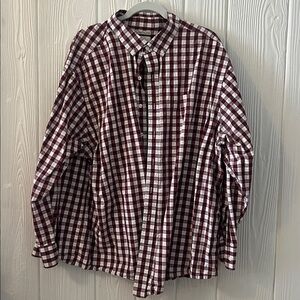 Red and White Checkered Button-Up Shirt